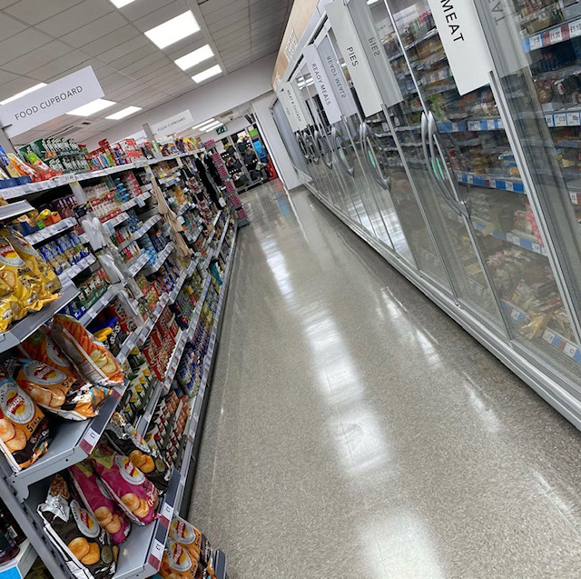 floor polishing at a clients store